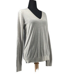 Club Monaco merino wool sweater fine knit Color block two tone sz M